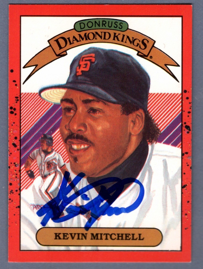 Kevin Mitchell Signed 1989 Donruss Diamond Kings #11 LSCM COA SF Giants