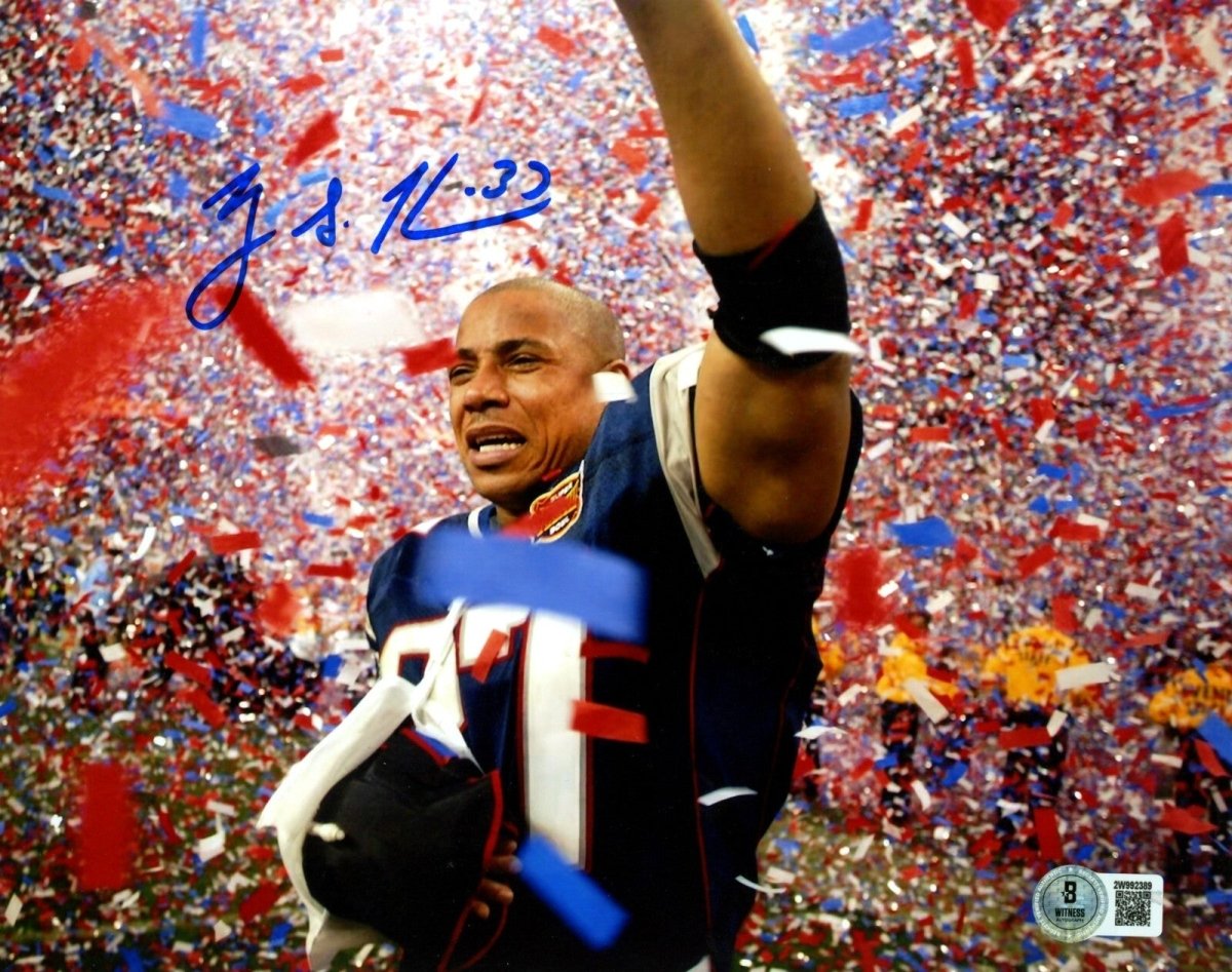 Rodney Harrison Signed New England Patriots 8x10 Photo Beckett Witness BAS COA