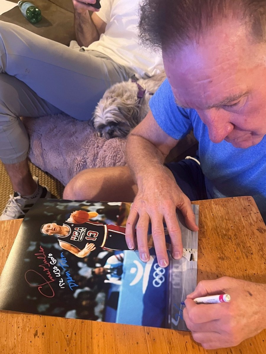 Chris Mullin Signed USA Dream Team 11x14 Photo w 2 Insc LE #/13 BAS COA RWB