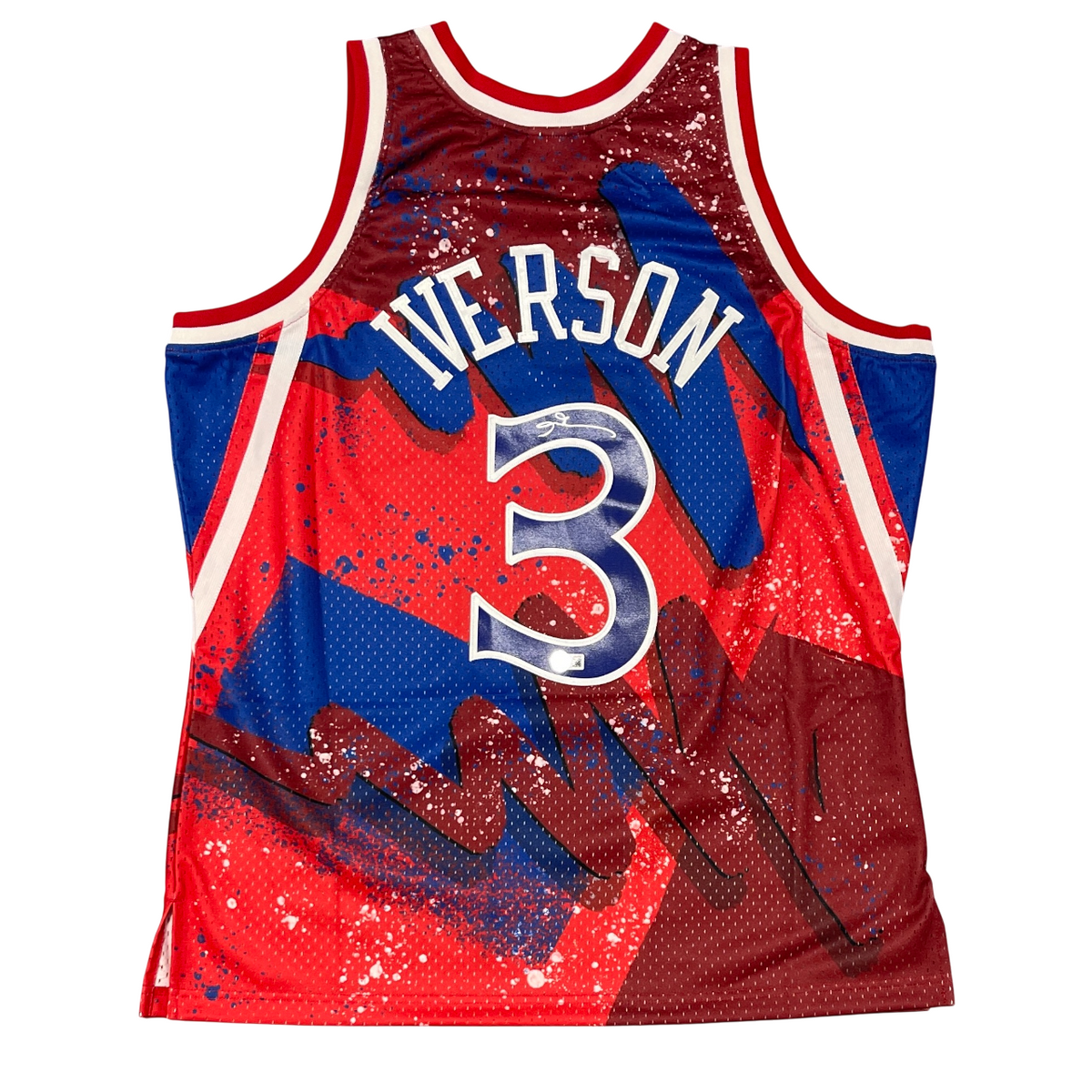 Allen Iverson Signed 76ers Mitchell &amp; Ness Hyper Hoops Jersey Beckett BAS COA