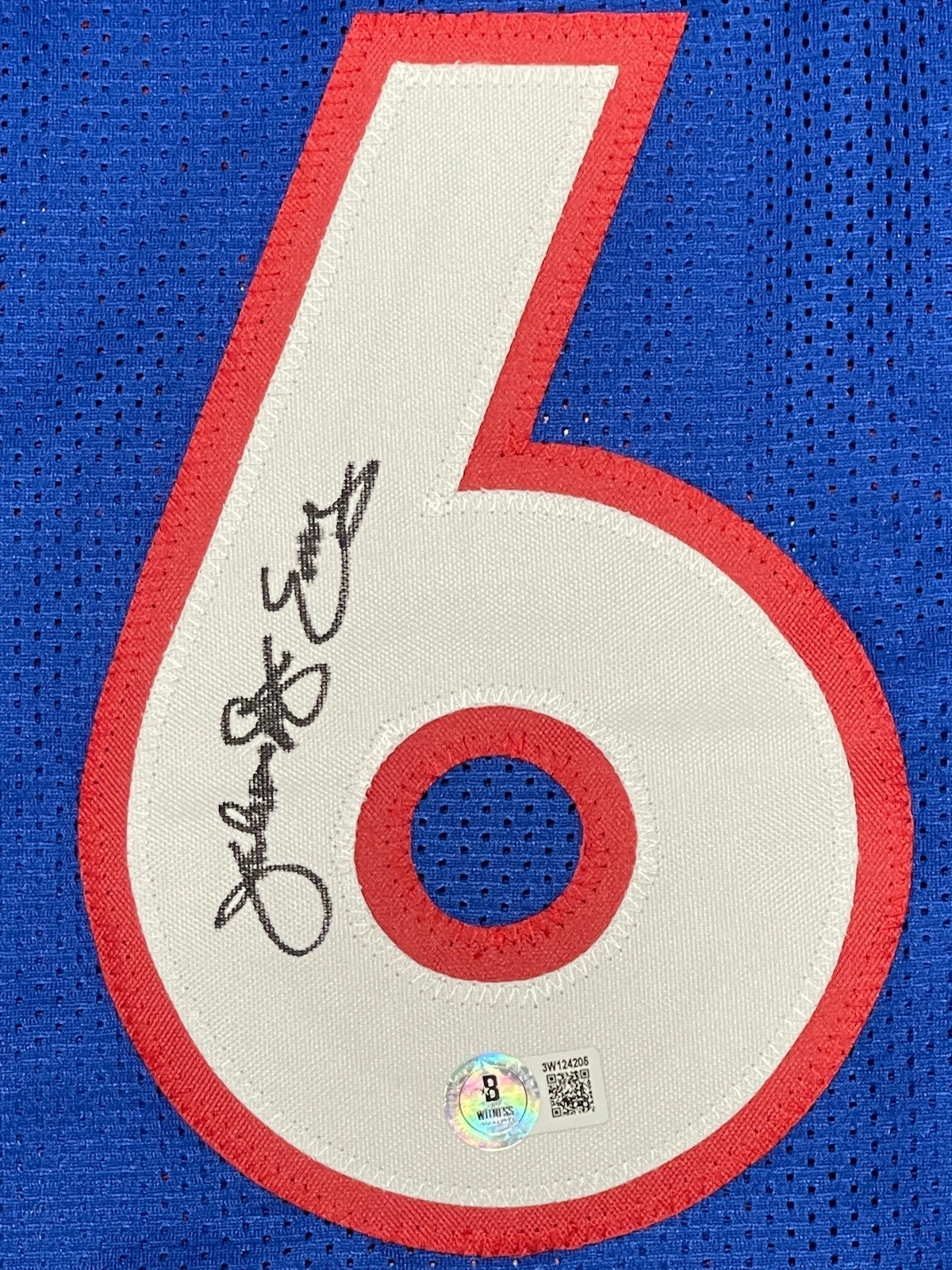 Julius Erving Signed Philadelphia 76ers Custom Jersey Dr J Ins Beckett W BAS COA