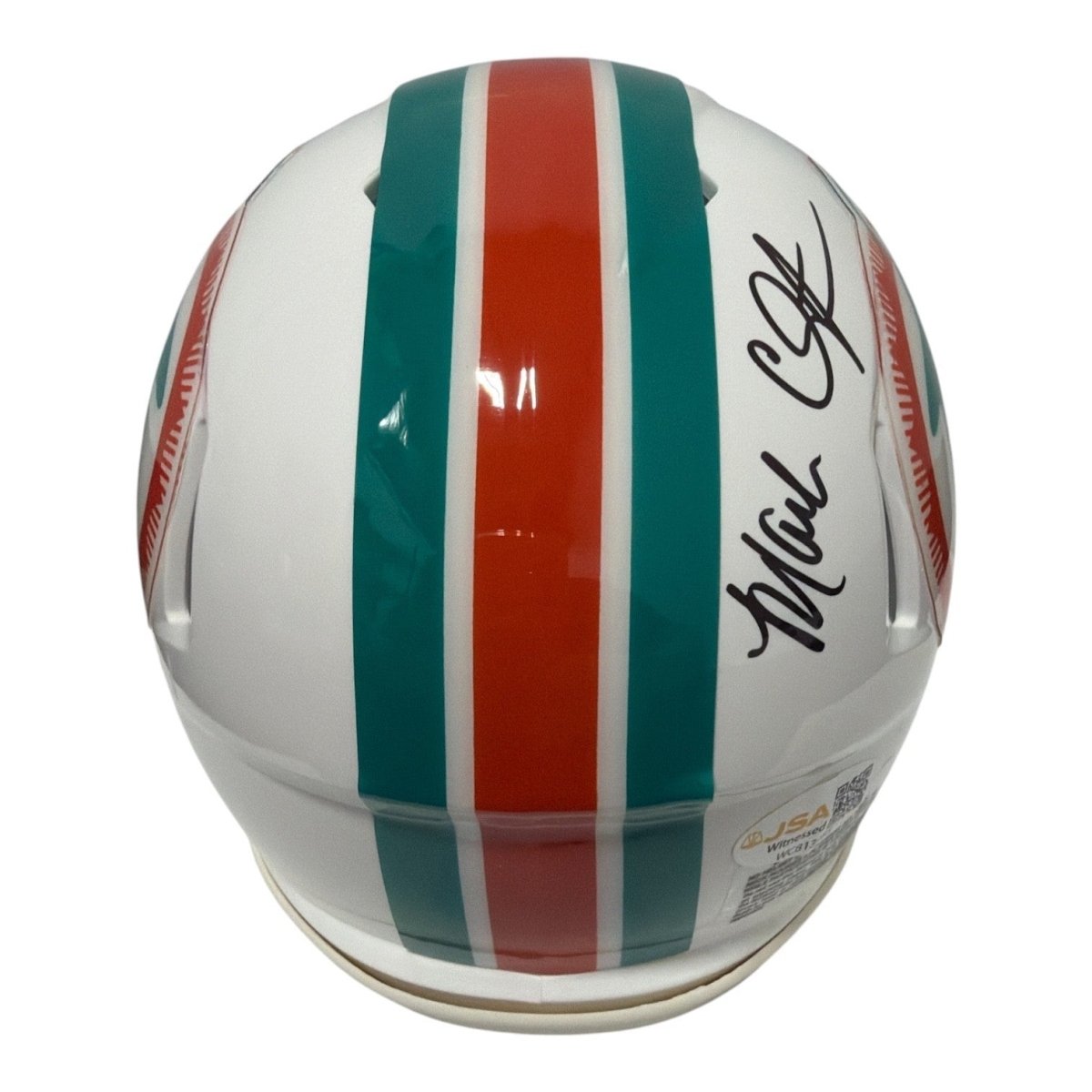 Mark Clayton Signed Autographed Miami Dolphins TB Mini Helmet JSA Witness COA