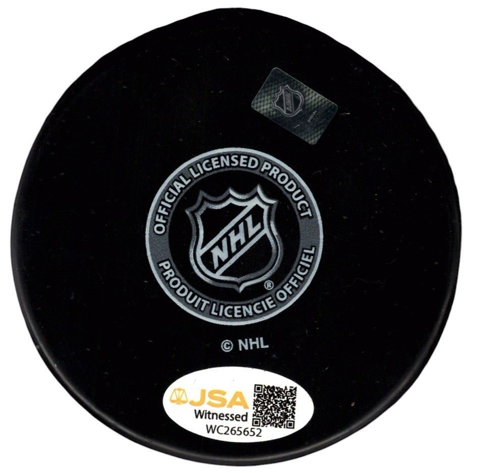 Bernie Nicholls Signed Los Angeles Kings Logo Puck w 70 Goals 89 JSA Witness COA