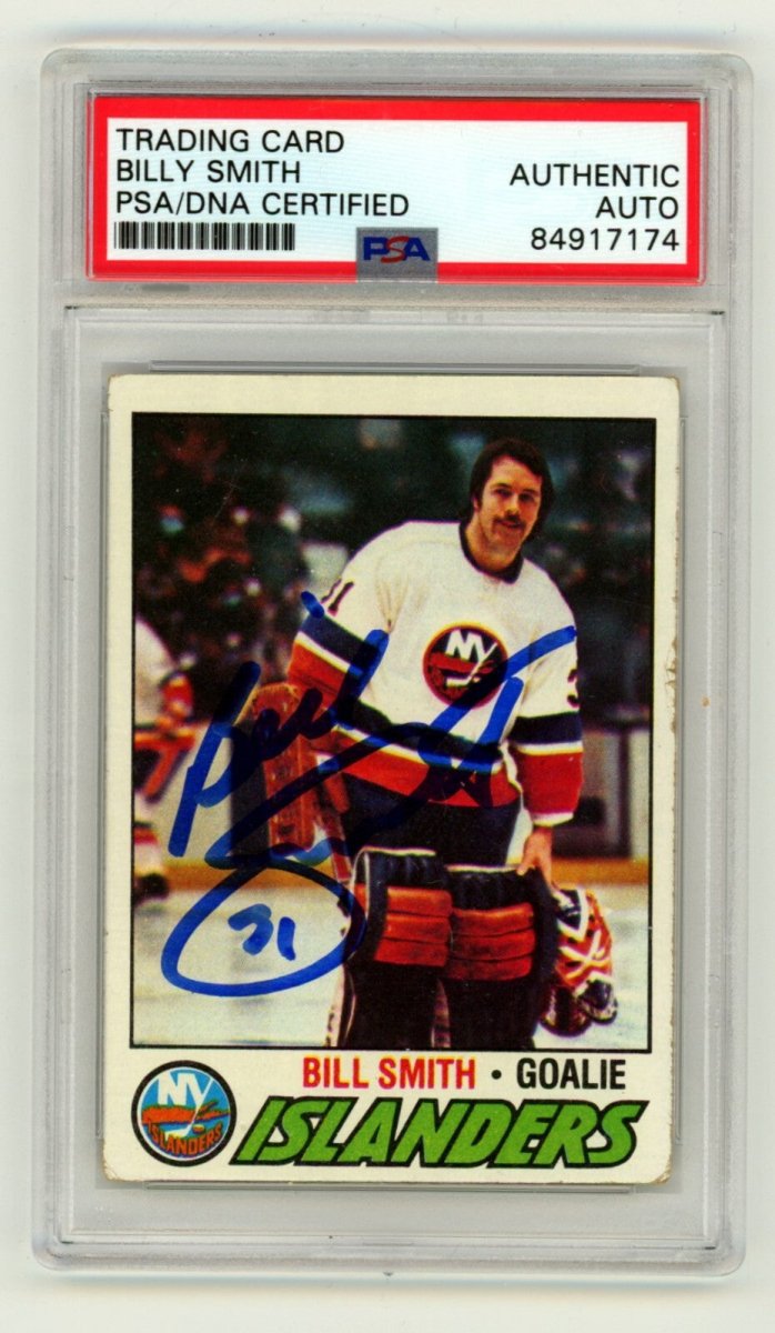 Billy Smith 1977-78 Topps #229 Signed PSA Authentic Blue Auto Islanders HOF