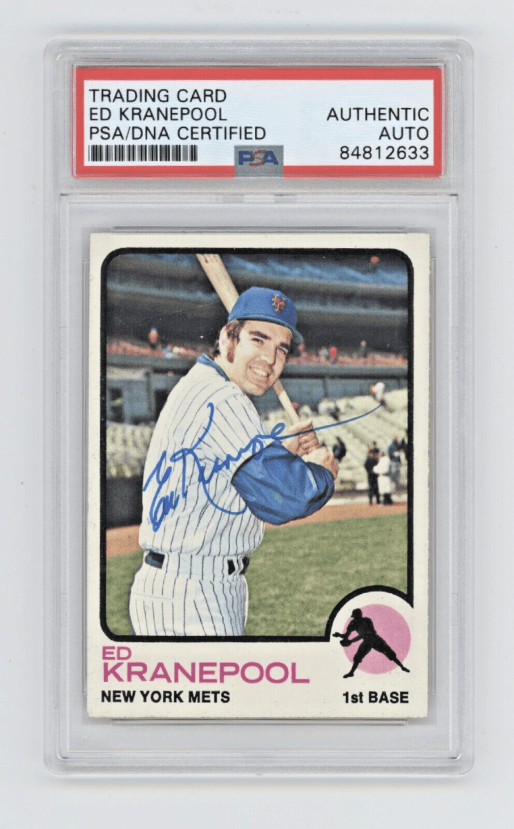 Ed Kranepool 1973 Topps Baseball #329 Signed PSA Authentic Auto New York Mets