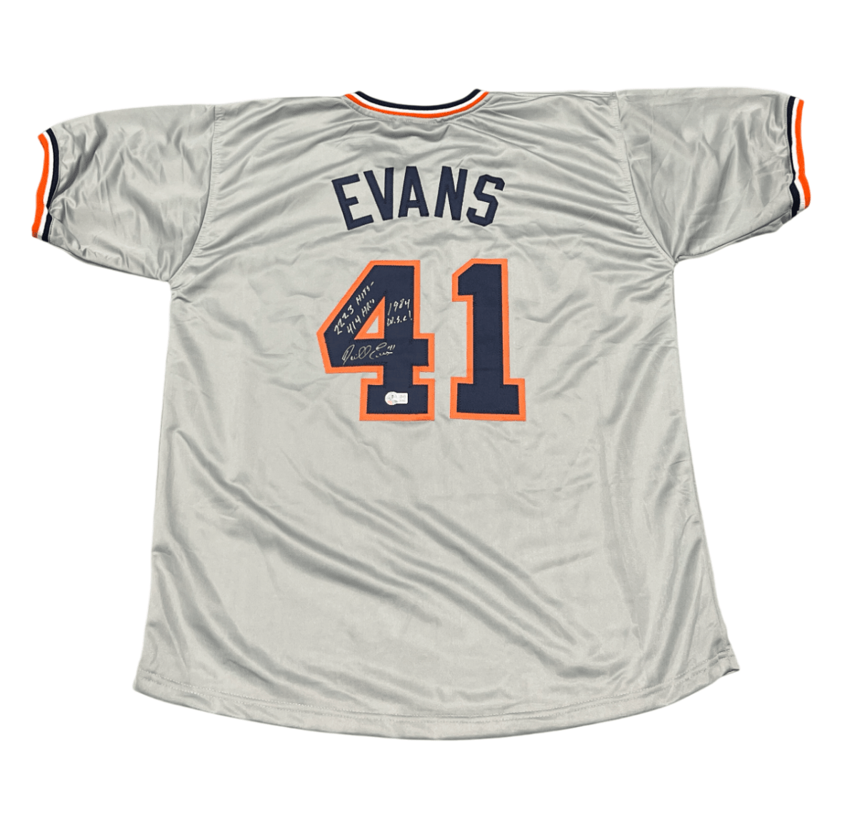 Darrell Evans Signed Detroit Tigers Custom Jersey w/ 3 Ins Beckett Wit BAS COA