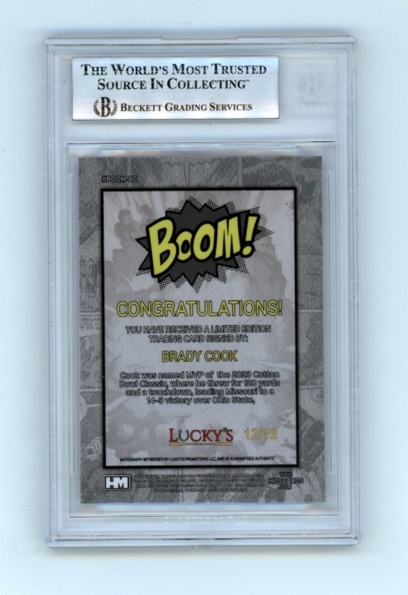 Brady Cook 2024 Hits Memorabilia BOOM Silver Jersey # 12/12 Signed BGS BAS Auto