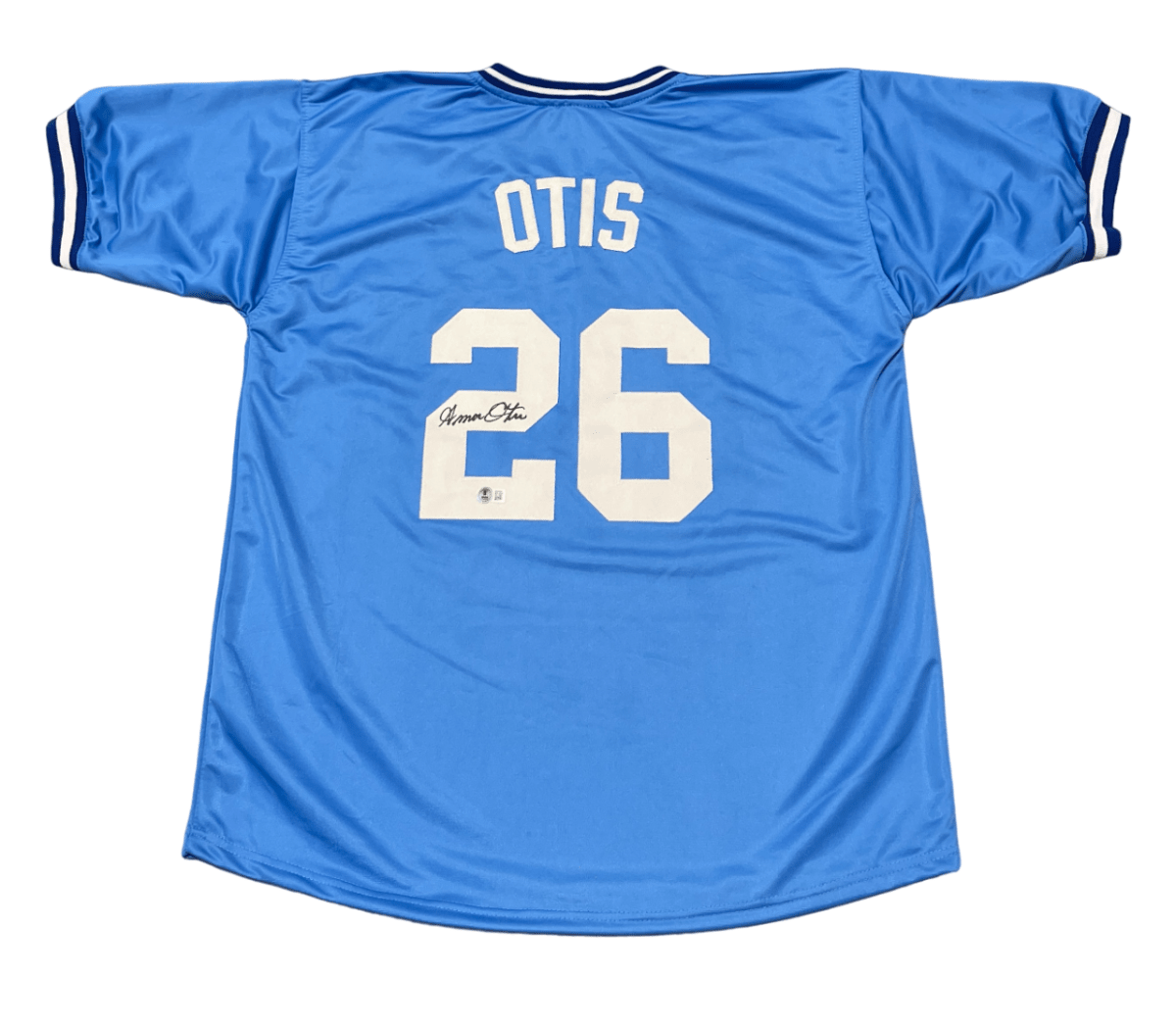 Amos Otis Signed Auto Kansas City Royals Custom Jersey Beckett Witness BAS COA