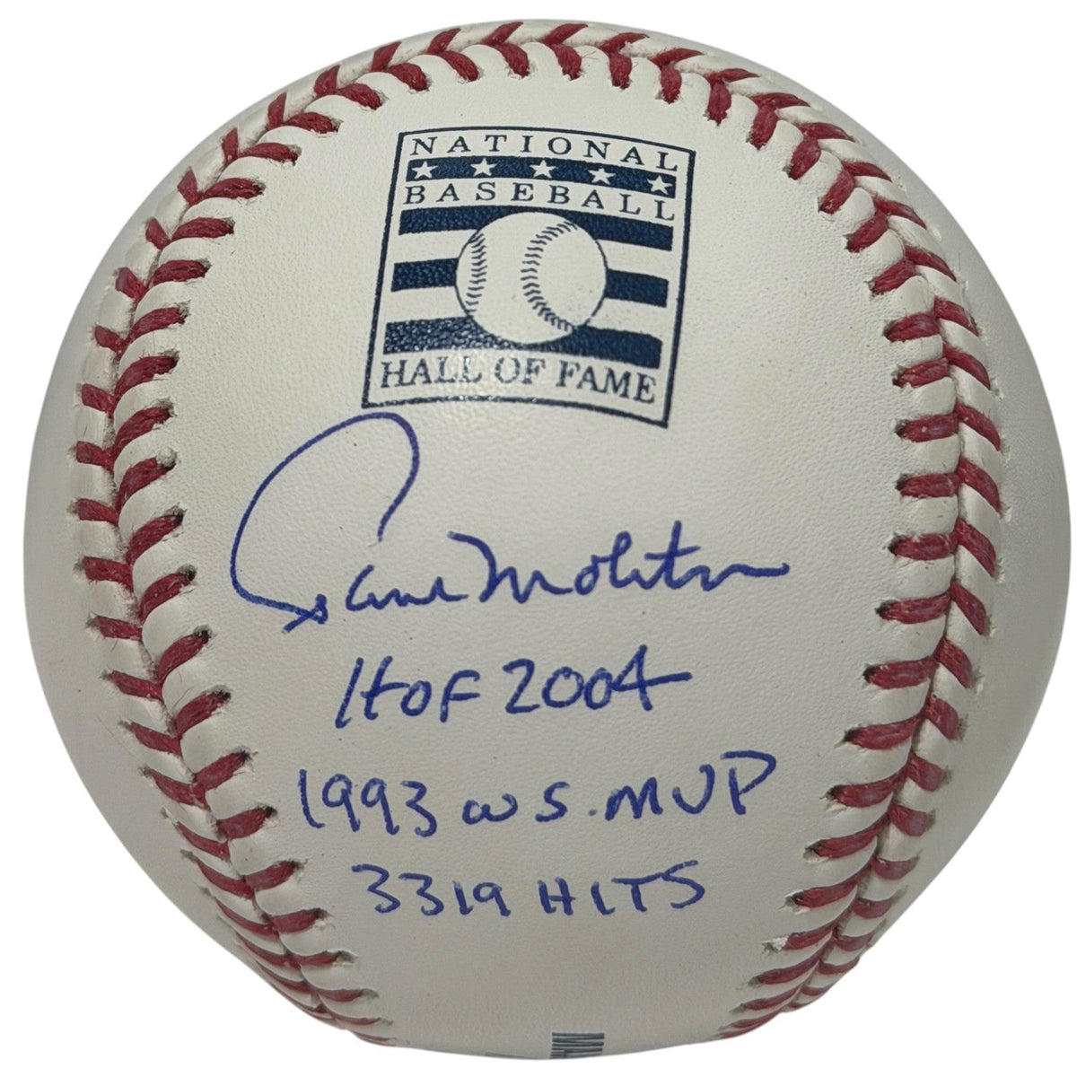 Paul Molitor Signed Autographed HOF Logo Baseball w/ 3x Insc JSA Witness COA