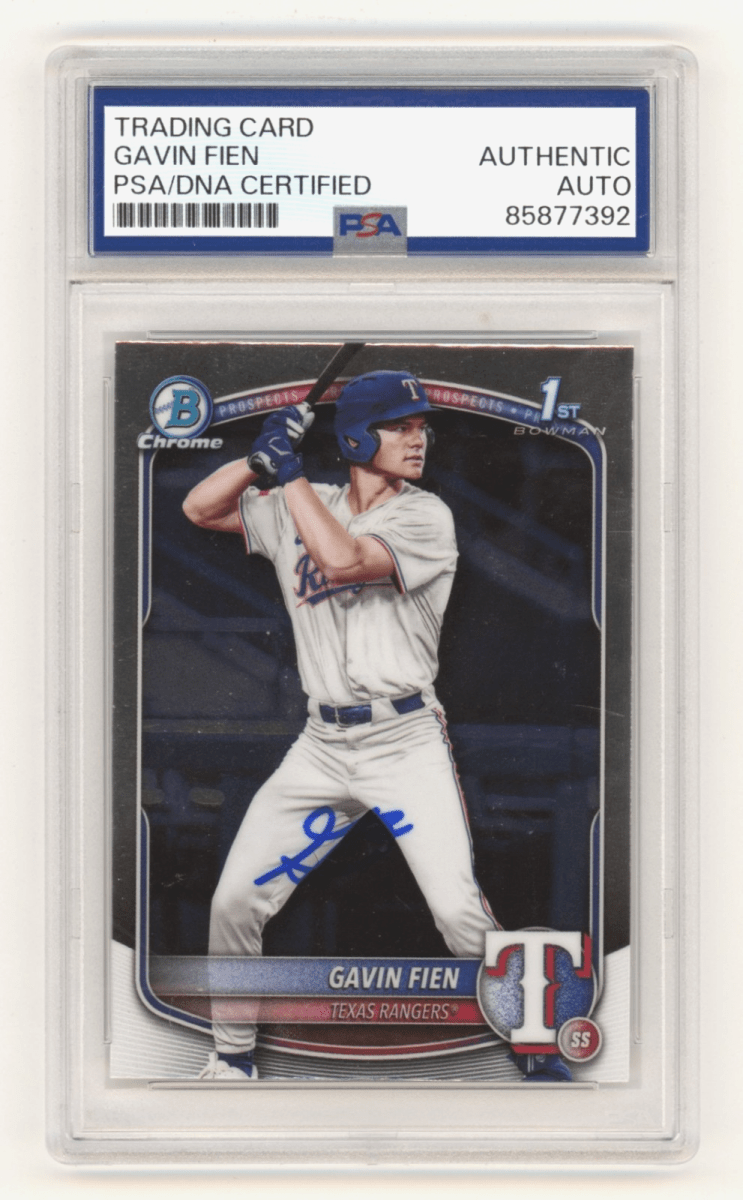 Gavin Fien 2025 Bowman Chrome 1st Signed Autograph Rookie RC PSA Authentic Auto
