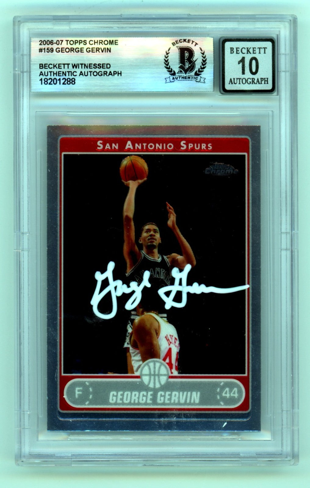 George Gervin 2006-07 Topps Chrome #159 Signed Beckett BGS 10 Auto SA Spurs HOF