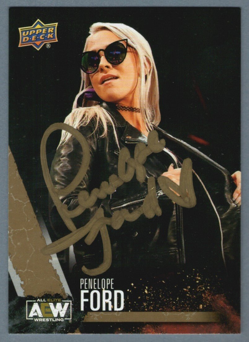 Penelope Ford Signed 2021 Upper Deck AEW First Edition Gold Auto #6 LSCM COA