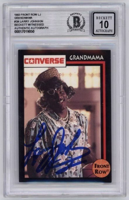 Larry Johnson 1993 Front Row #G4 Grandmama Converse Signed Beckett BGS 10 Auto