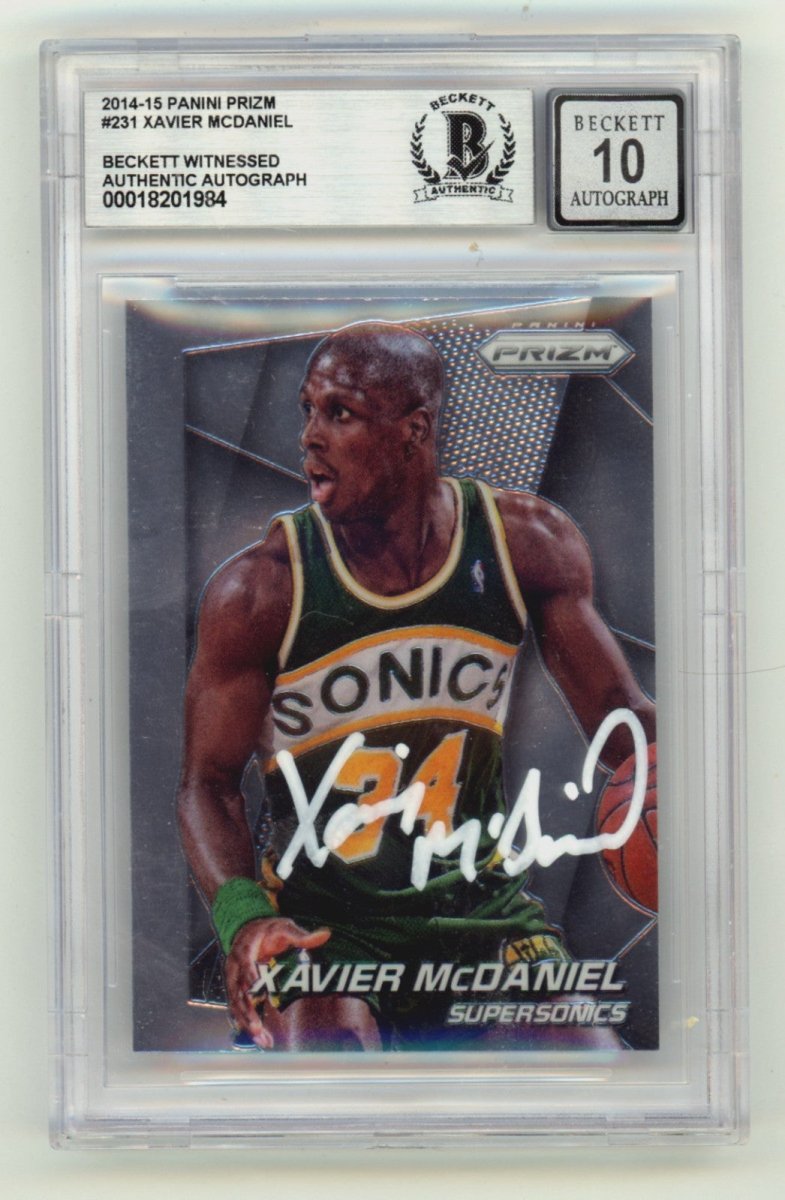 Xavier McDaniel 2014-15 Panni Prizm #231 Signed Beckett BGS 10 Auto Supersonics