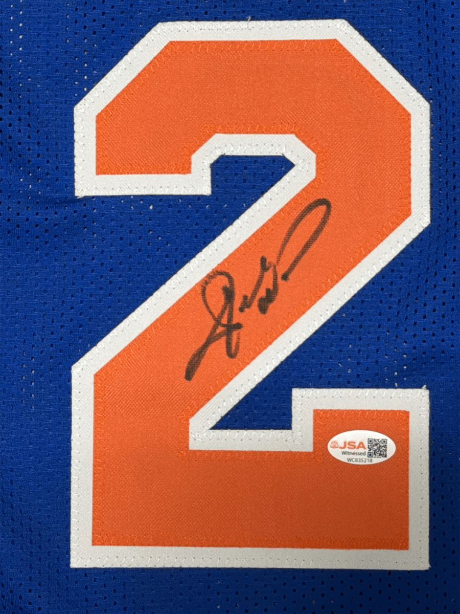 Gerald Wilkins Signed Autographed New York Knicks Custom Jersey JSA Witness COA