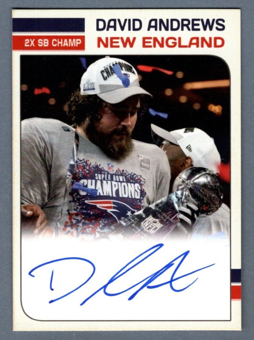 David Andrews Signed Auto Custom Card LSCM COA New England Patriots