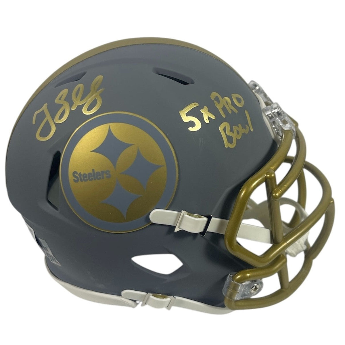 Greg Lloyd Signed Steelers Slate Mini Helmet w/ 5x Pro Bowl Beckett Wit BAS COA