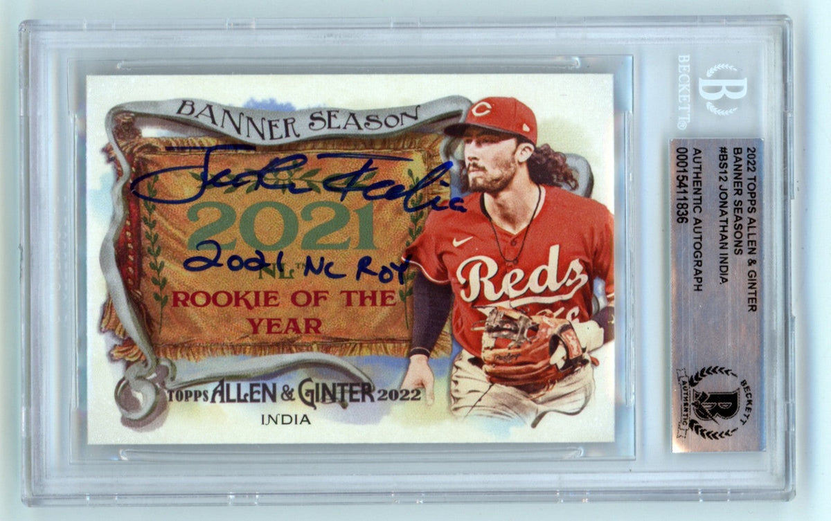 Jonathan India 2022 Topps Allen &amp; Ginter Banner Season Signed Ins BGS BAS Auto