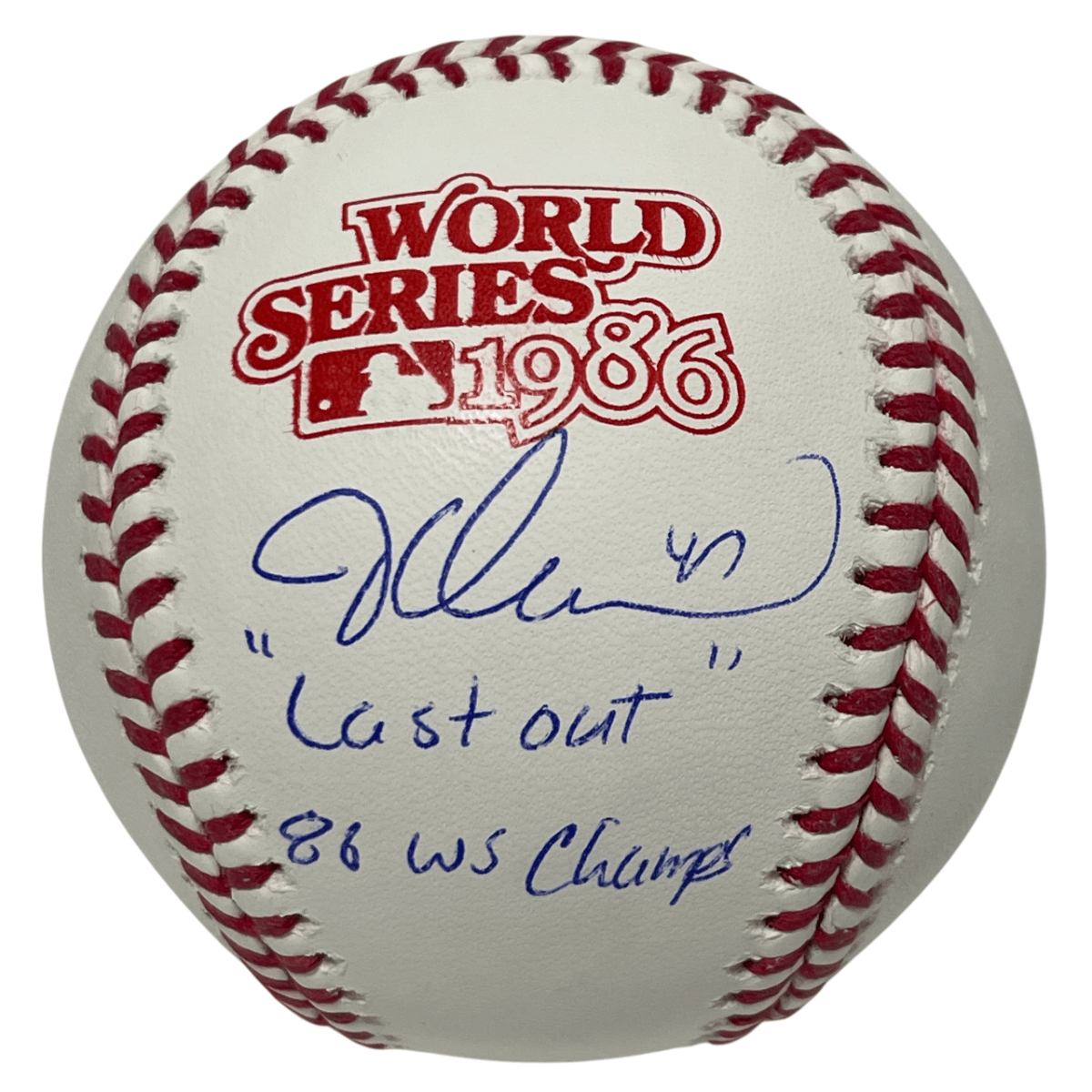 Jesse Orosco Signed 1986 World Series ROMLB Baseball w/ 2 Ins JSA COA Mets