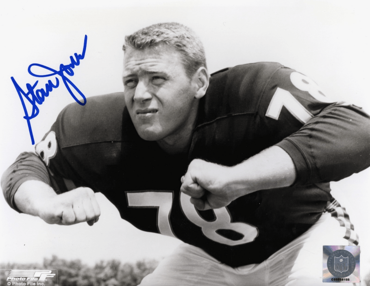 Stan Jones Signed Autographed Chicago Bears 8x10 Photo File LSCM COA Black White