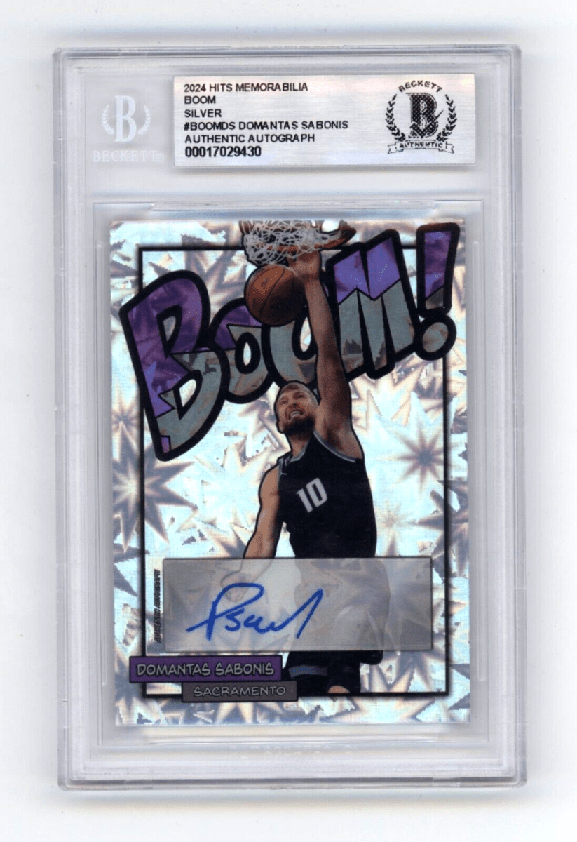 Domantas Sabonis 2024 Hits Memorabilia BOOM Silver JSY 10/10 Signed BGS BAS Auto