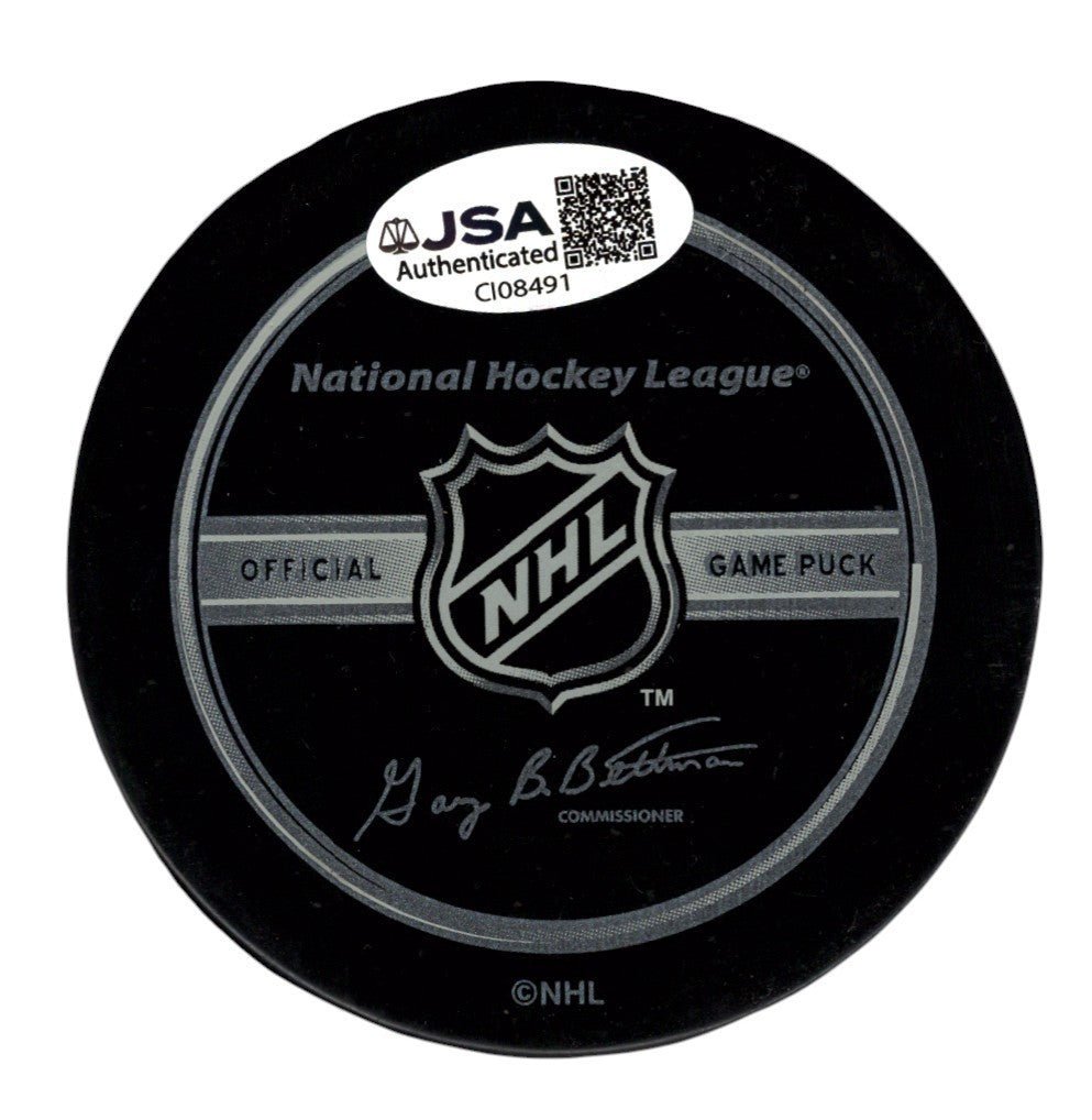 Adam Oates Signed Autographed Bruins Game Puck w/ HOF 12 + 1420 Pts JSA COA