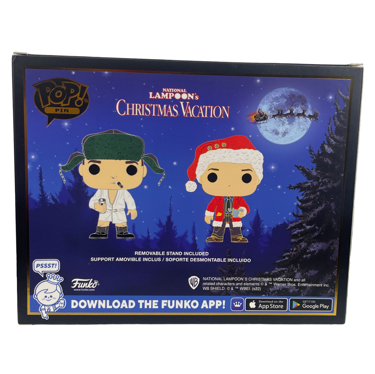 Chevy Chase &amp; Randy Quaid Signed Auto Vacation Funko Pop Pins Beckett BAS W COA