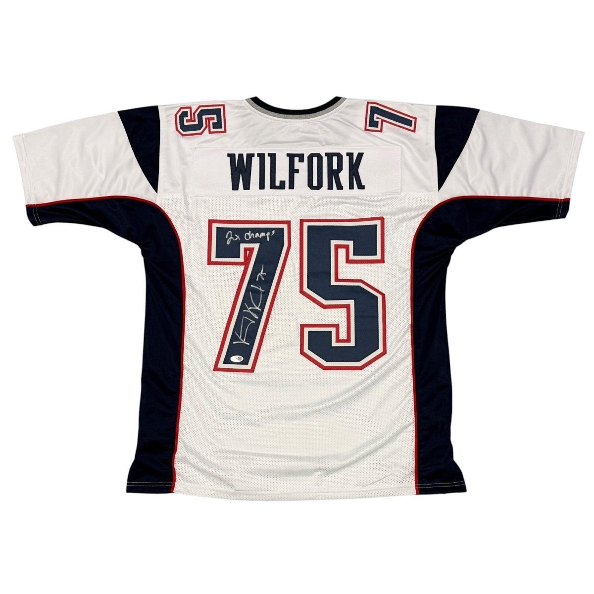 Vince Wilfork Signed Patriots Custom Jersey w/ 2x SB Champ JSA Witness COA