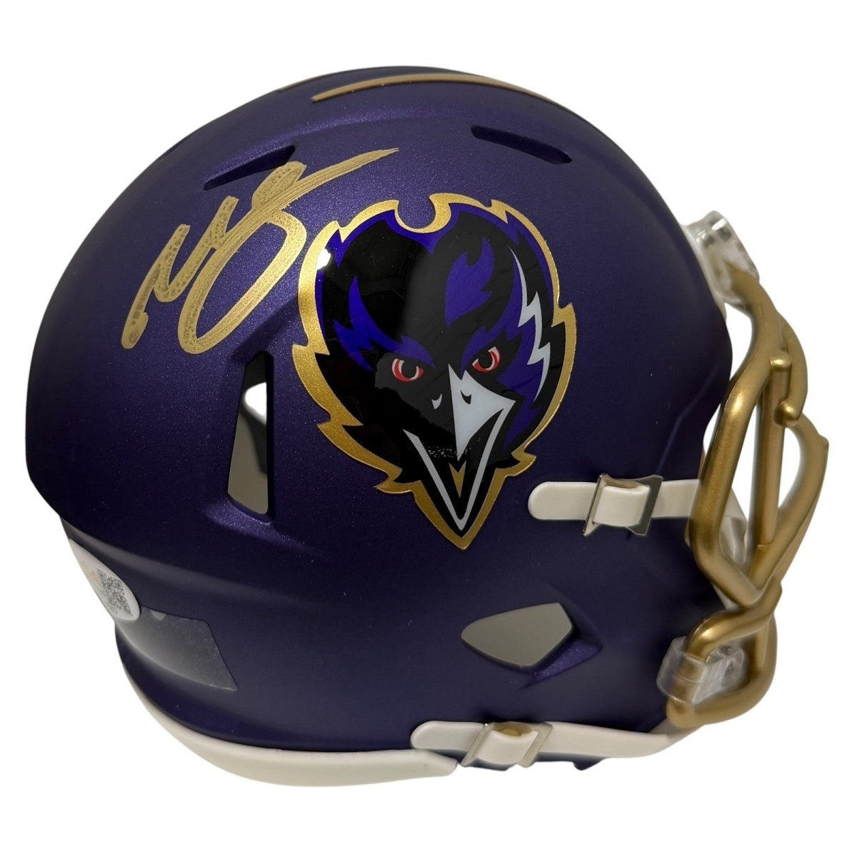 Willis McGahee Signed Baltimore Ravens Alt Purple Mini Helmet JSA Witness COA