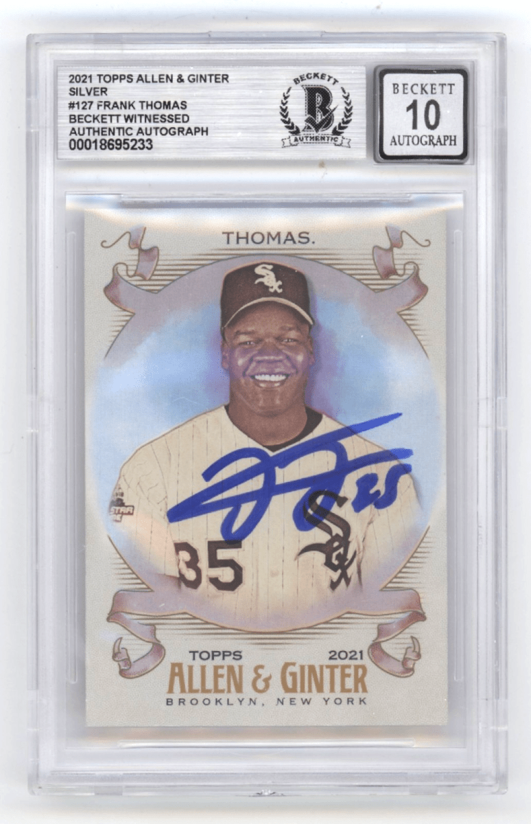 Frank Thomas 2021 Topps Allen Ginter Silver Signed Beckett BGS 10 Auto White Sox