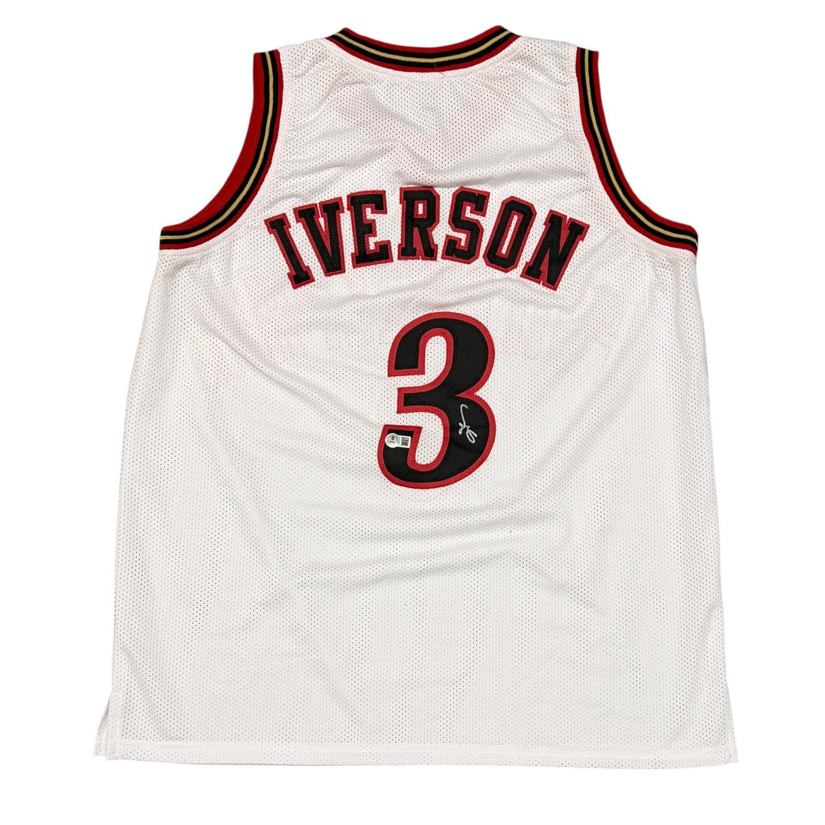 Allen Iverson Signed Philadelphia 76ers Custom White Jersey Beckett Wit BAS COA