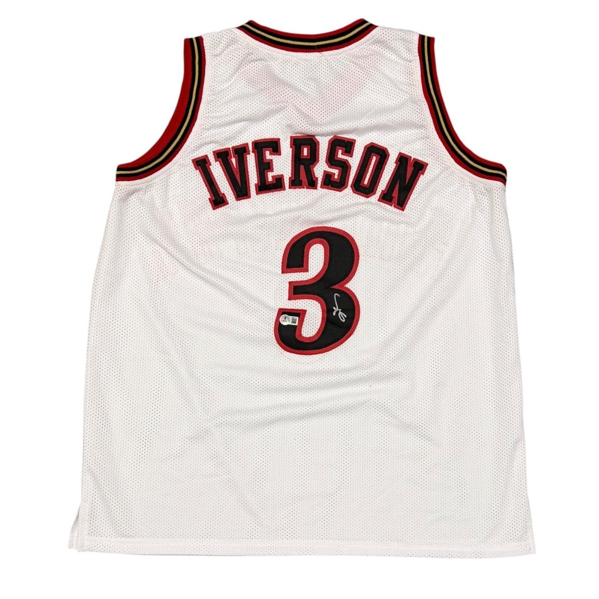 Allen Iverson Signed Philadelphia 76ers Custom White Jersey Beckett Wit BAS COA