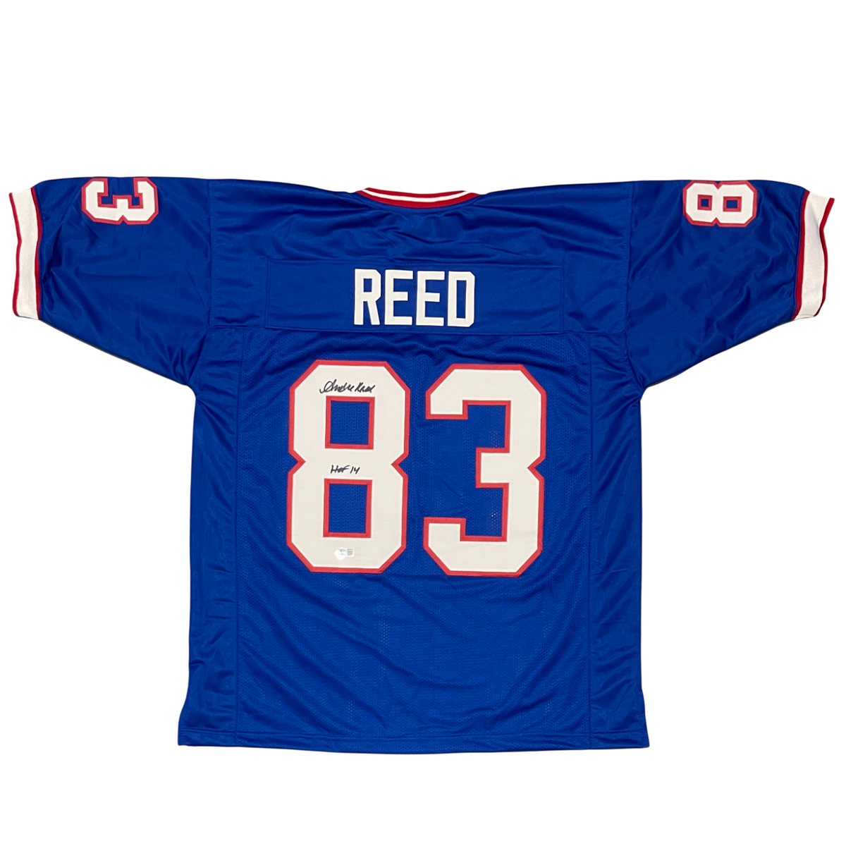 Andre Reed Signed Buffalo Bills Custom Jersey w/ HOF 14 Beckett Witness BAS COA