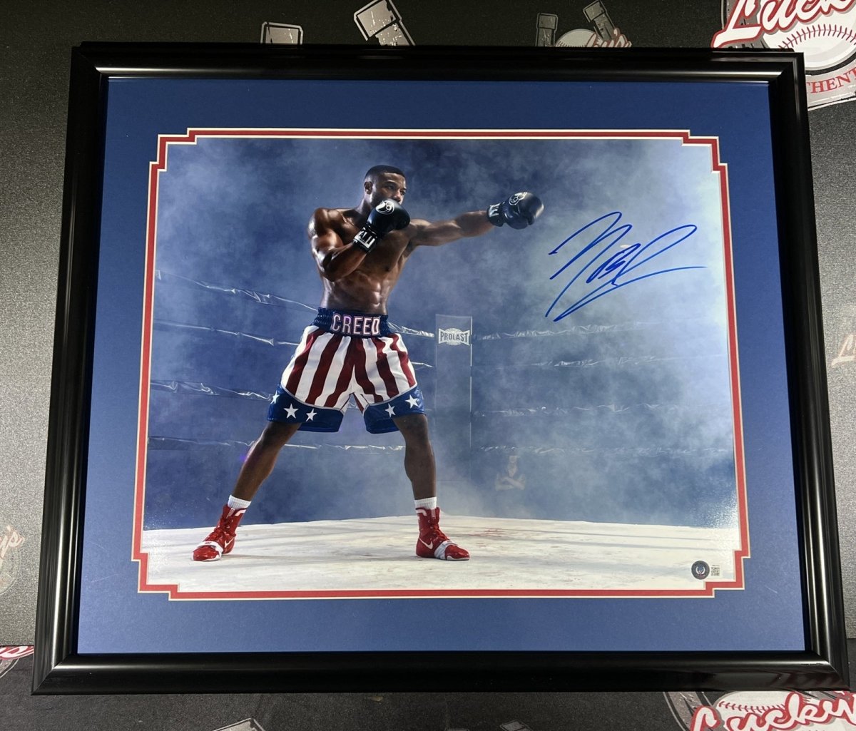 Michael B Jordan Signed Framed 16x20 Photo Creed Beckett Witness BAS COA A