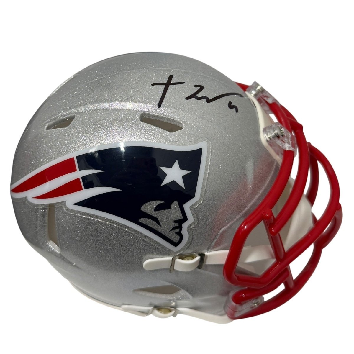 TreVeyon Henderson Signed New England Patriots Speed Mini Helmet JSA Witness COA