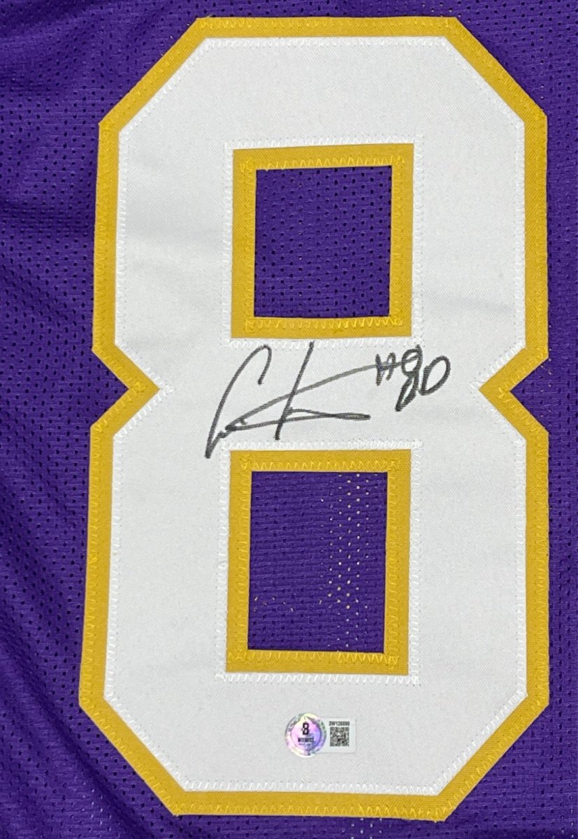 Cris Carter Signed Minnesota Vikings Custom Jersey Beckett Witness BAS COA
