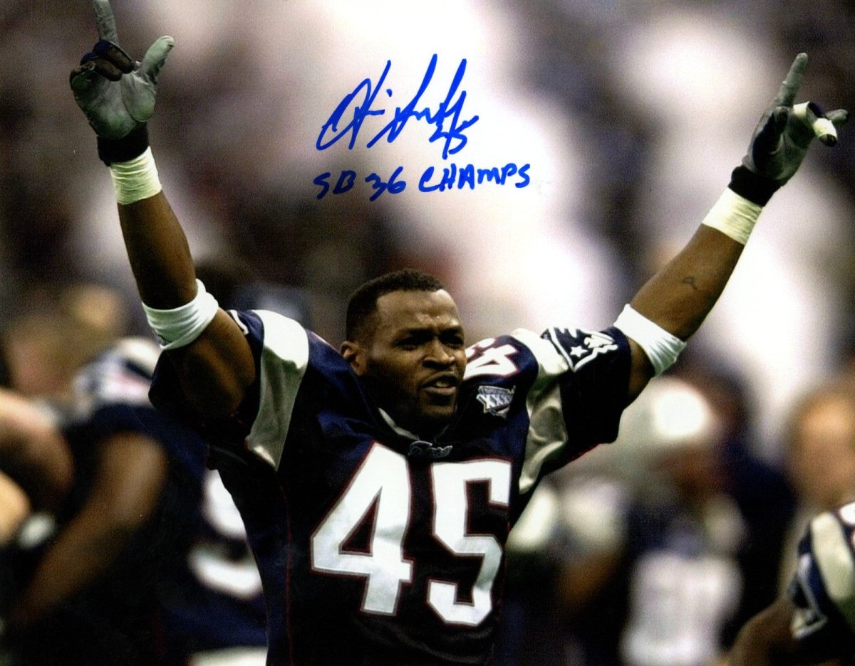 Otis Smith Signed Autographed Patriots 8x10 Photo w/ SB 36 Champs LSCM COA