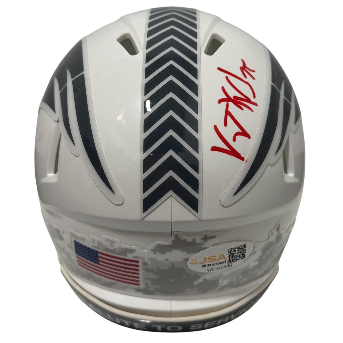 Vince Wilfork Signed Patriots Salute Mini Helmet w/ 2x Champ Ins JSA Witness COA