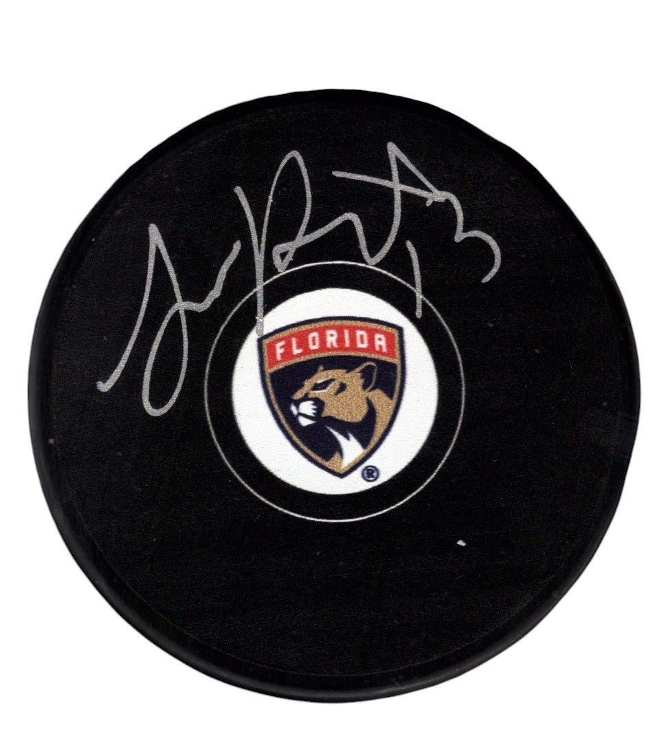 Sam Reinhart Signed Autographed Florida Panthers Logo Puck Fanatics COA