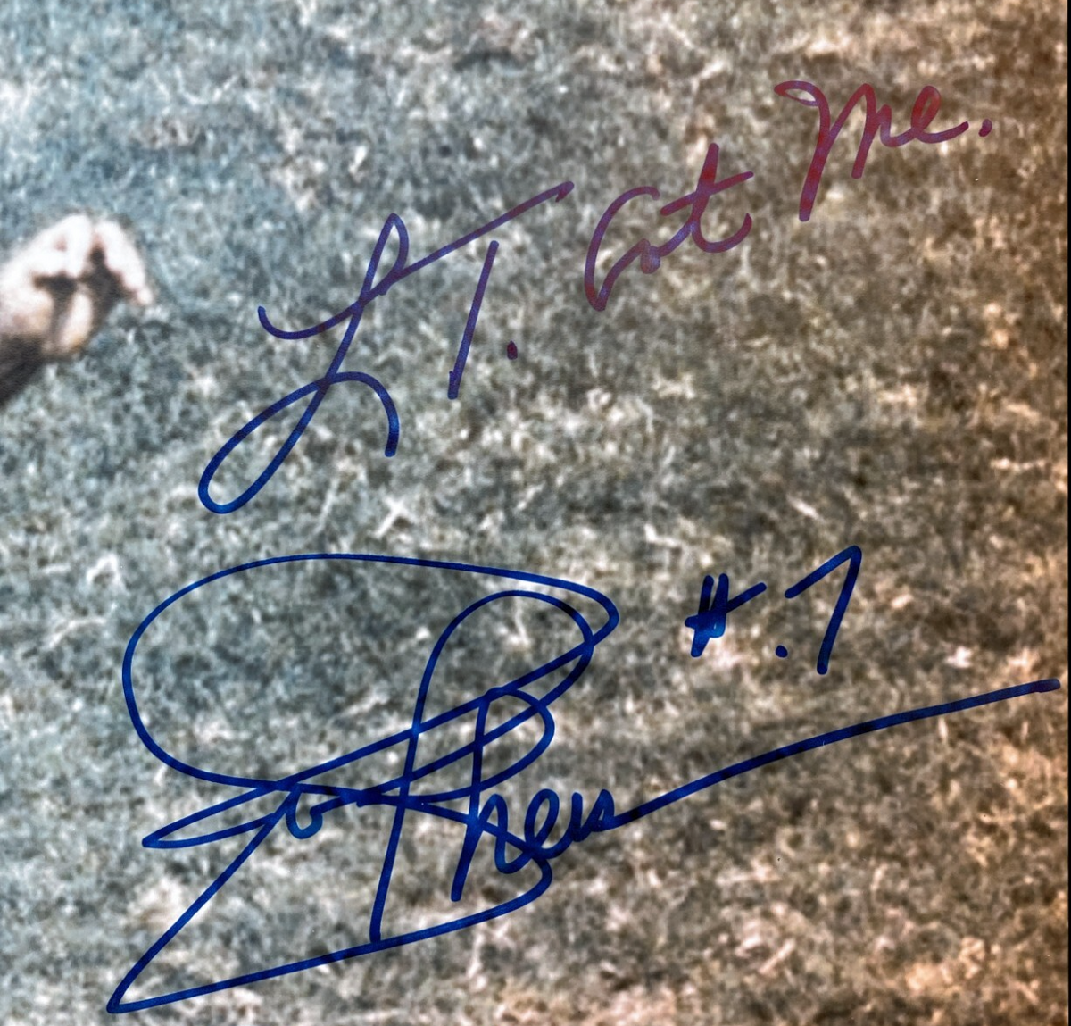 Lawrence Taylor &amp; Joe Theismann Signed 11x14 Photo LT Got Me &amp; Bad MFer JSA COA