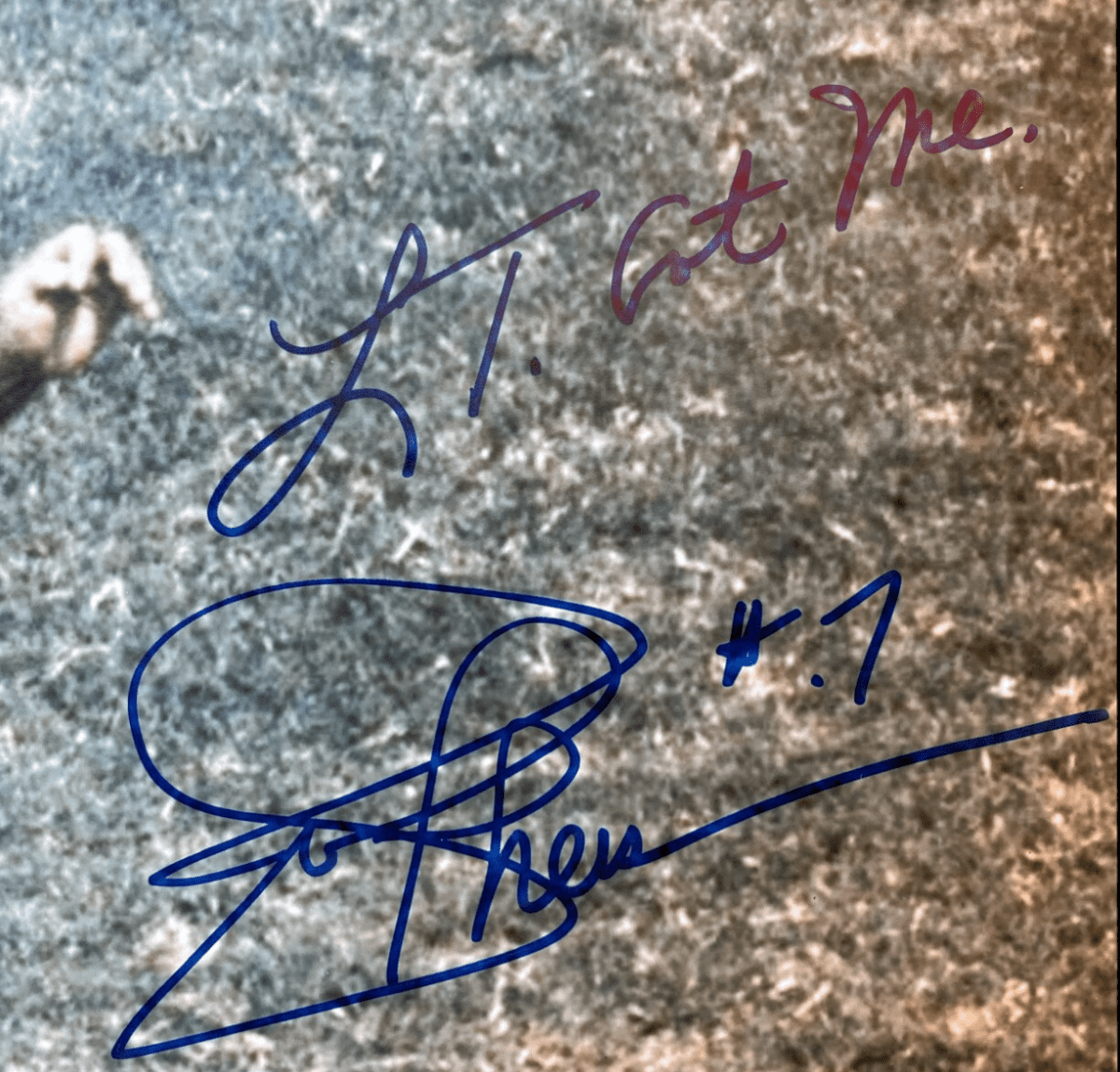 Lawrence Taylor & Joe Theismann Signed 11x14 Photo LT Got Me & Bad MFer JSA COA