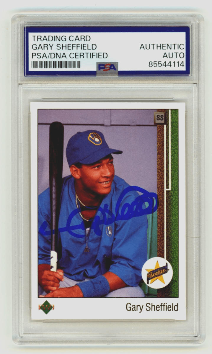 Gary Sheffield 1989 Upper Deck #13 Signed Rookie RC PSA Authentic Auto Brewers