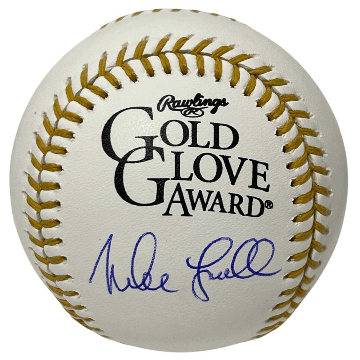 Mike Lowell Signed Rawlings Gold Glove Baseball Beckett Witness BAS COA