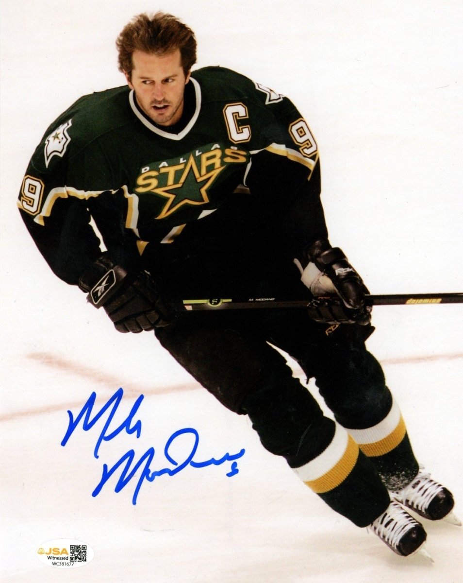 Mike Modano Signed Autographed Dallas Stars 8x10 Photo JSA Witness COA #2
