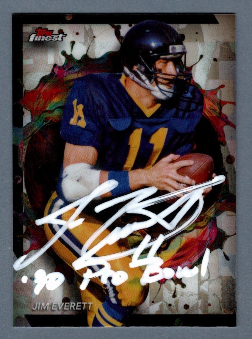 Jim Everett Signed 2024 Topps Finest #42 Refractor Rare w/ 90 Pro Bowl! LSCM COA