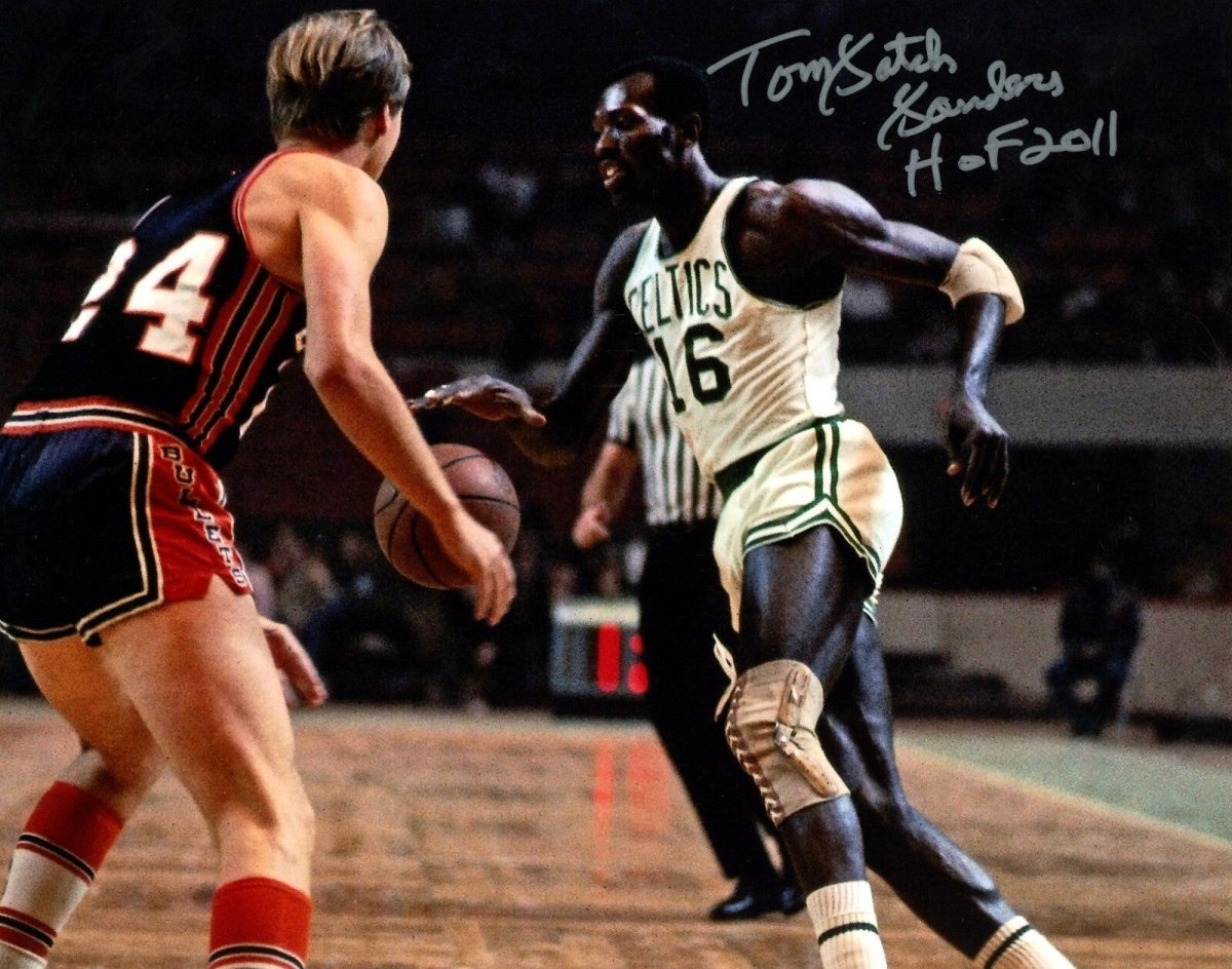 Tom "Satch" Sanders Signed Boston Celtics 8x10 Photo w/ HOF 2011 LSCM COA #1