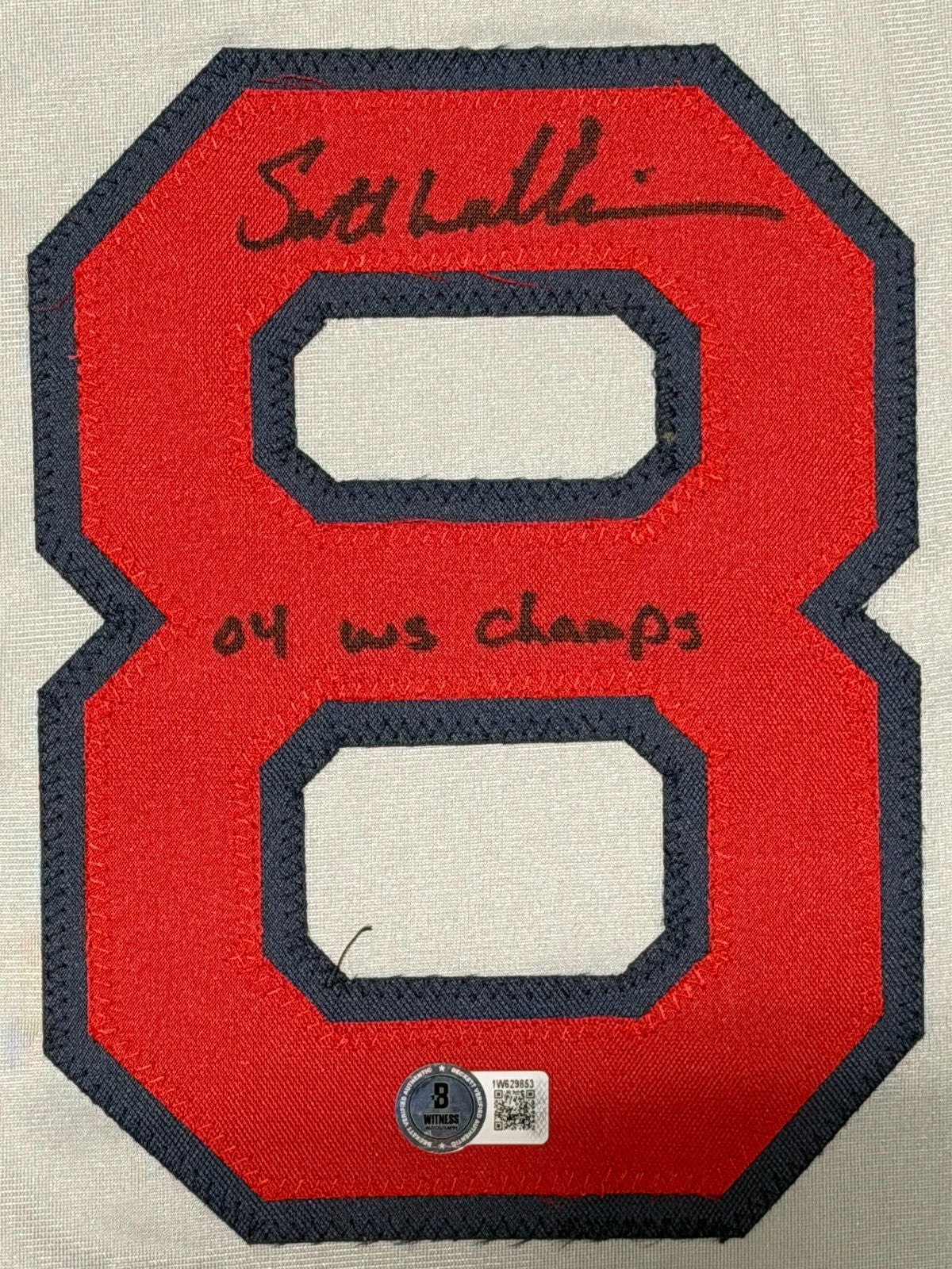 Scott Williamson Signed Red Sox Custom Jersey w/ 04 WS Champs Beckett W BAS COA