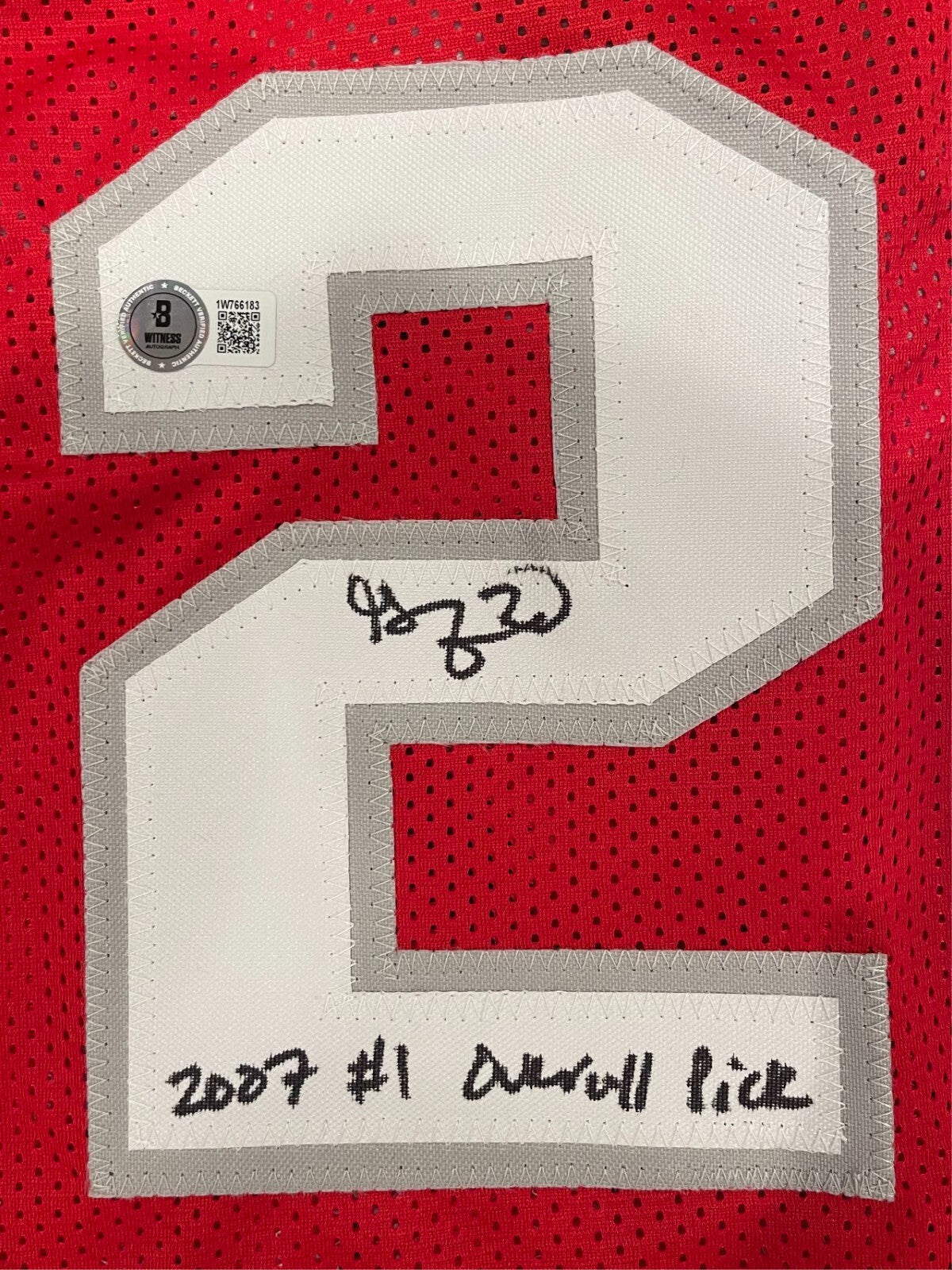 Greg Oden Signed Ohio State Custom Jersey w/ #1 Pick Beckett Witness BAS COA