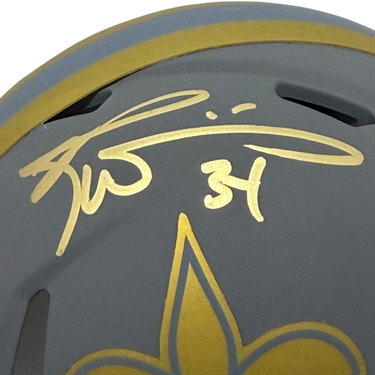 Ricky Williams Signed New Orleans Saints Slate Mini Helmet JSA Witness COA