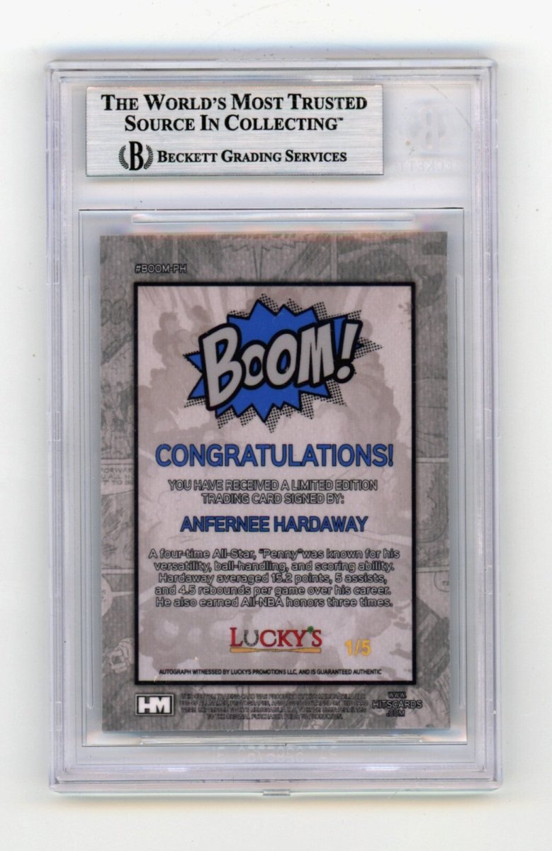 Anfernee Hardaway 2024 Hits Memorabilia BOOM Blue JSY # 1/5 Signed BGS BAS Auto